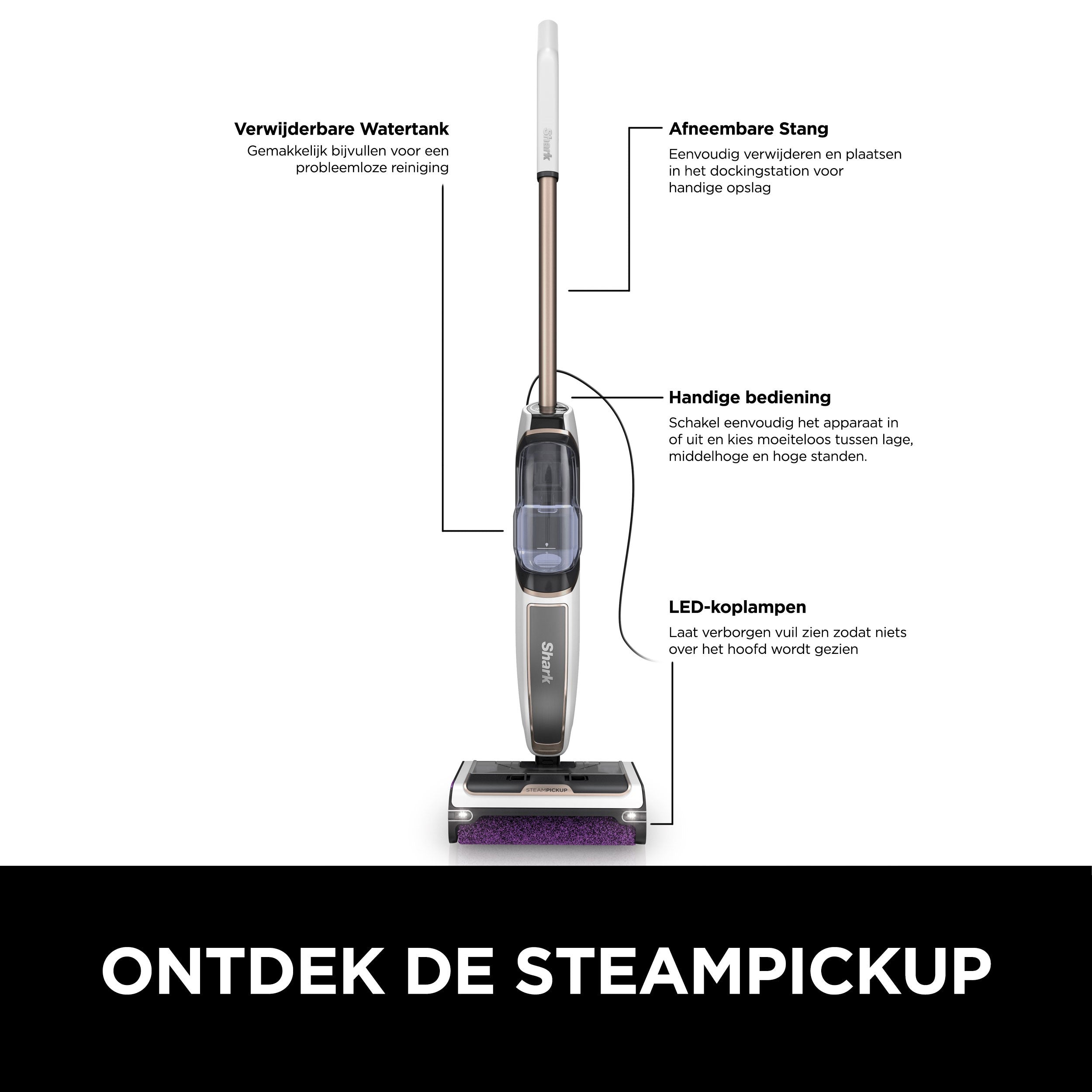 Shark 3-in-1 SteamPickUp Stoomreiniger - SD200EU