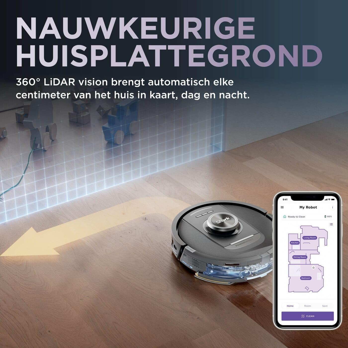 Shark PowerDetect NeverTouch Pro 2-in-1 Robotstofzuiger - RV2800YEEU