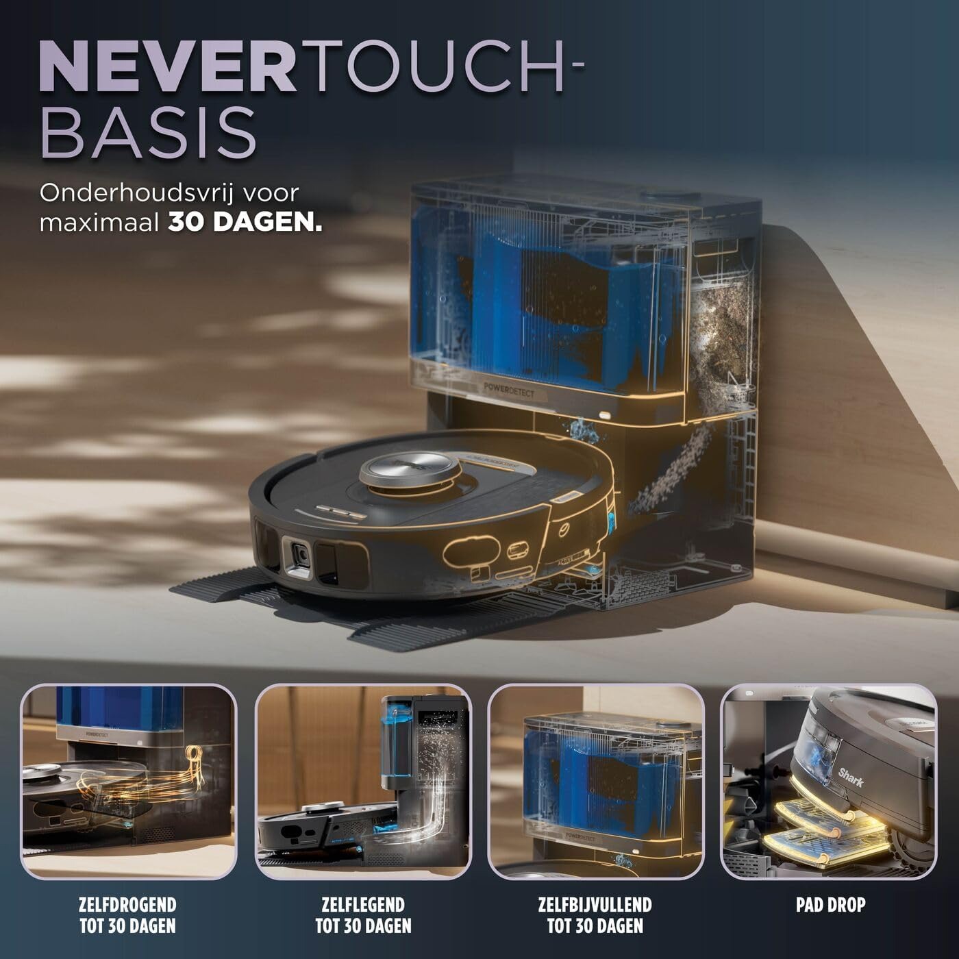 Shark PowerDetect NeverTouch Pro 2-in-1 Robotstofzuiger - RV2800YEEU
